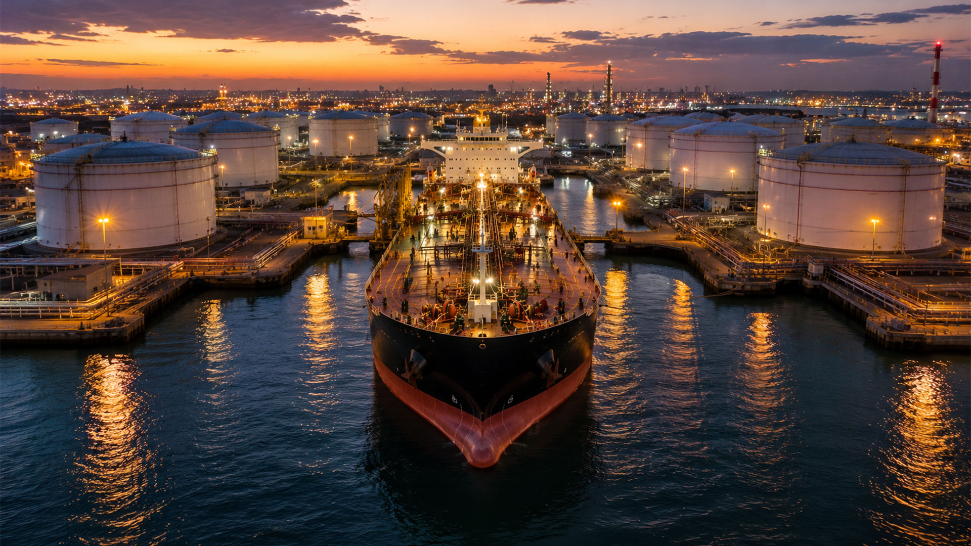 Oil Tanker in Port